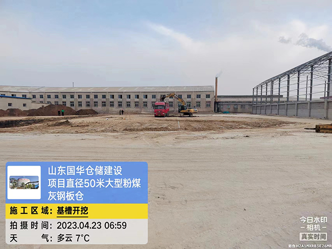 广西大型粉煤灰钢板仓直径50米项目进场